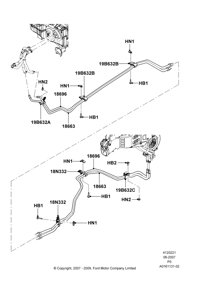 21 - Auxiliary Heater Hoses, Rear Auxiliary Air Conditioning; 18/JUN/2007-15/JUN/2009