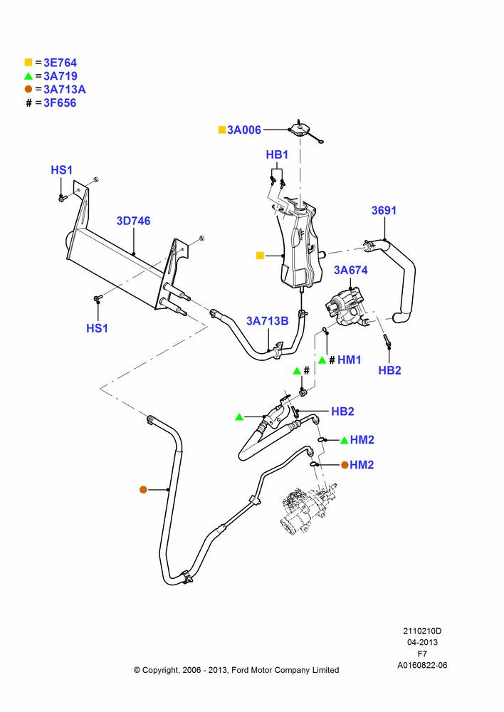 10D - Supply & Return Hoses - Power Strg, 5.4L Modular SOHC V8, 5.4L 3V V8, 6.8L Gas EFI V10, Power 4-Wheel Disc Vacuum Boost; 18/DEC/2006-12/FEB/2010