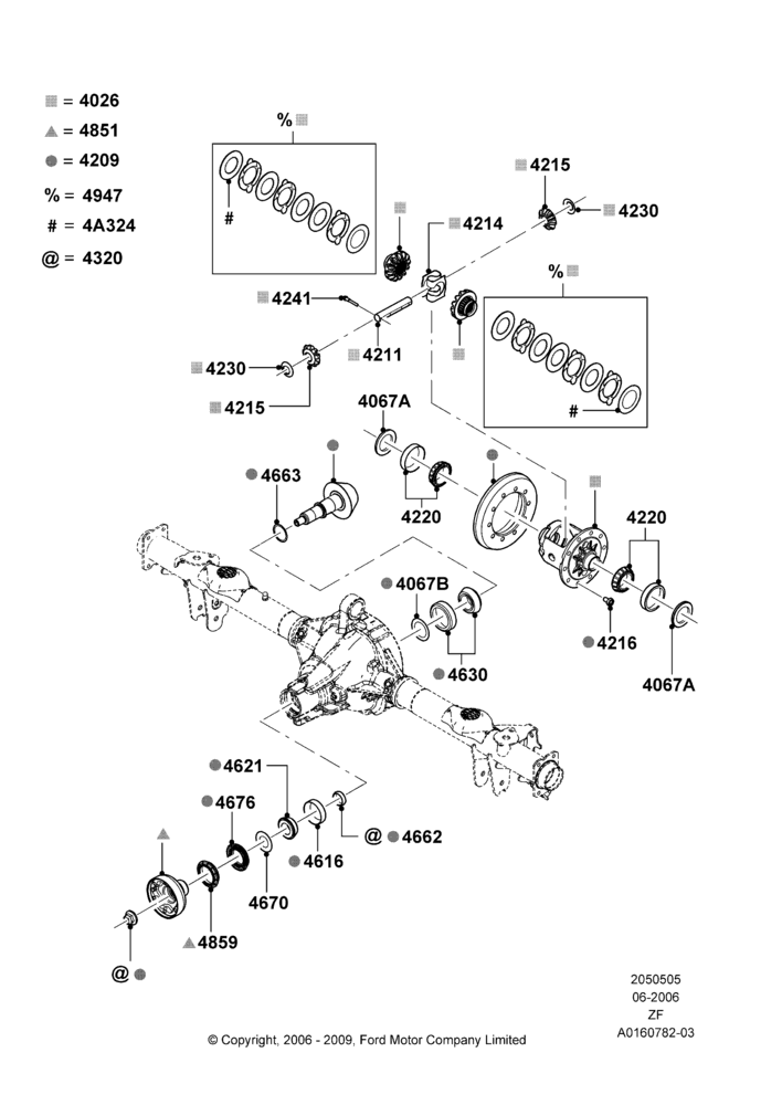 05C - Components - Rear Axle Diff & Carr., 5.4L 4V DOHC EFI S/C ALUM V8 G, Rear Axle Limited Slip Differential; 06/JUN/2006-26/FEB/2009