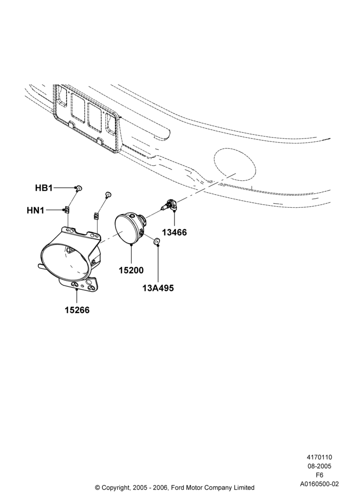Front Fog Lamps, Ford 150 Series, With Front Fog Lamps, Production Installed