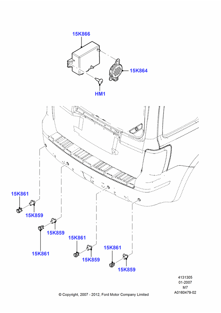 05C - Parking Distance Control, Ford Series, With Reverse Proximity Sensor; 08/JAN/2007-29/APR/2012