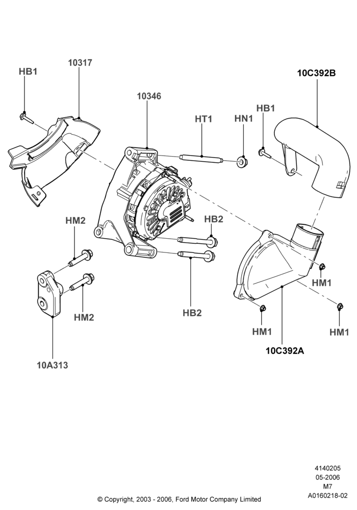 05B - Alternator and Mountings, 3.0 V6 24V DOHC EFI Modular; 01/MAY/2006-23/JUN/2008