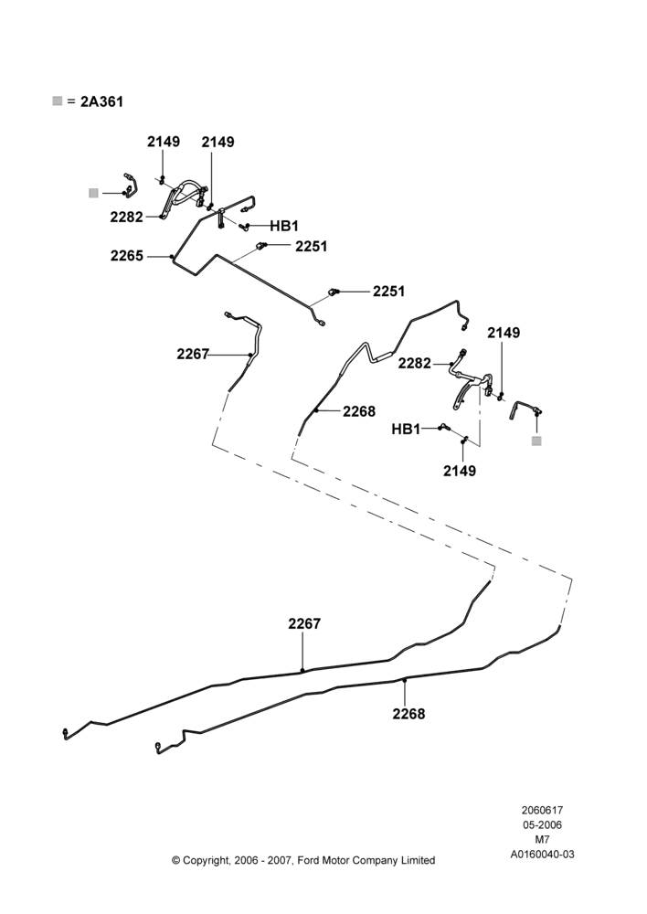 17B - REAR BRAKE LINES, For Unleaded Fuel; 01/MAY/2006-23/JUN/2008