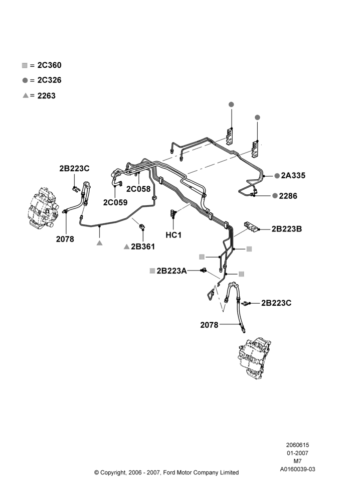 15C - FRONT BRAKE LINES, Gas/Electric Hybrid; 08/JAN/2007-23/JUN/2008