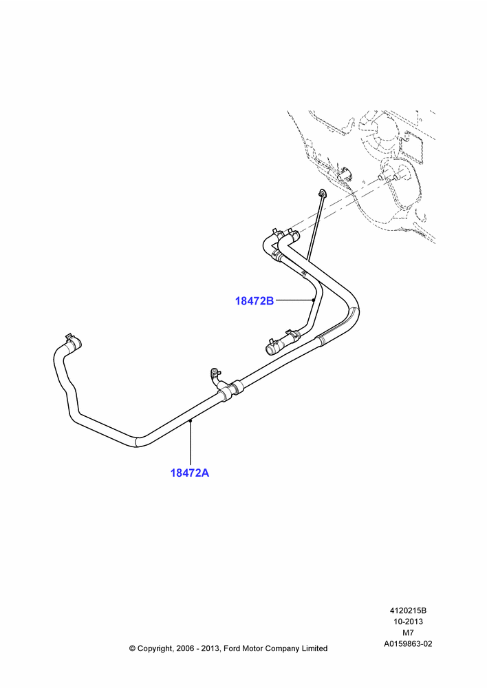 15B - Heater Hoses, 2.3L Duratec-HE (145PS) - MI4; 01/MAY/2006-23/JUN/2008