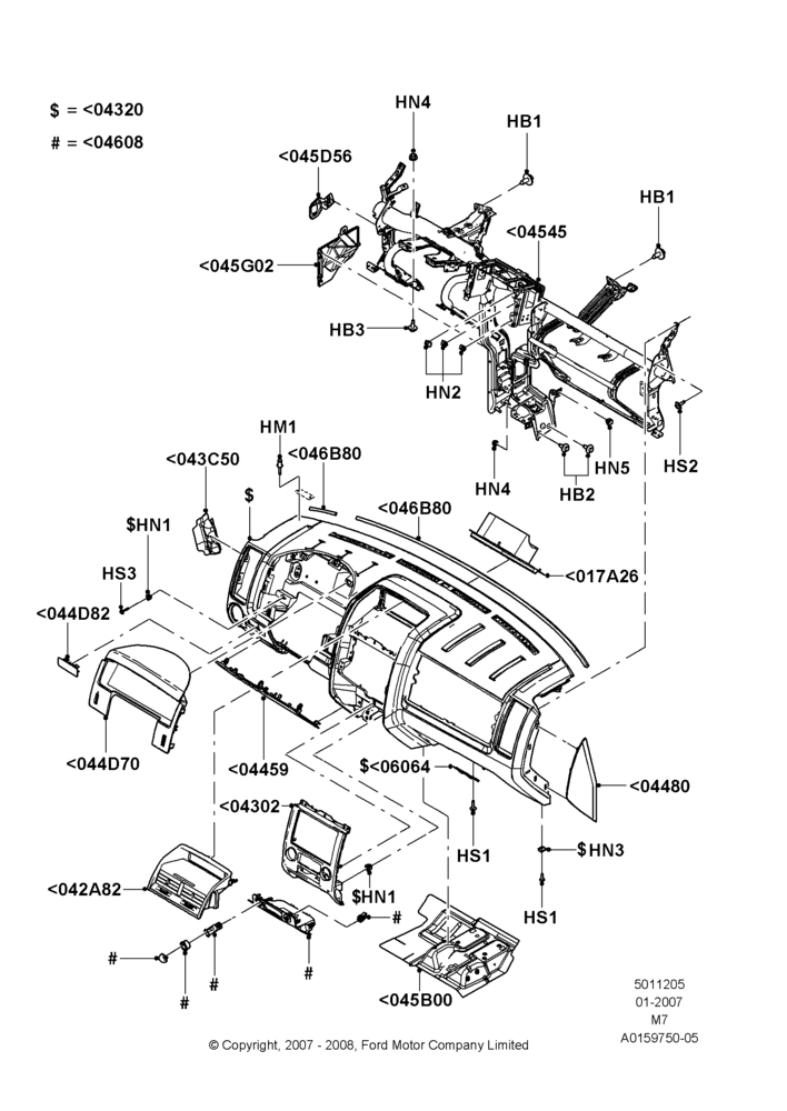 05G - Instrument Panel, Ford Hybrid Version; 08/JAN/2007-29/APR/2012