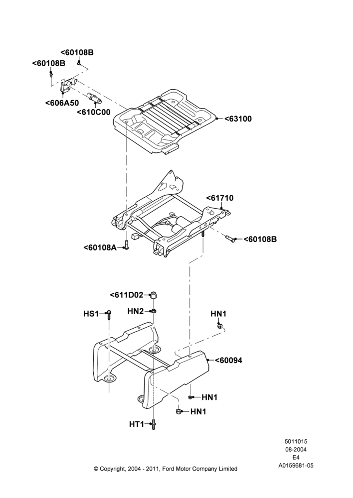15B - Front Seat Base, With Driver 6 Way Pwr.Seat Adjuster, Driver Seat; 02/AUG/2004