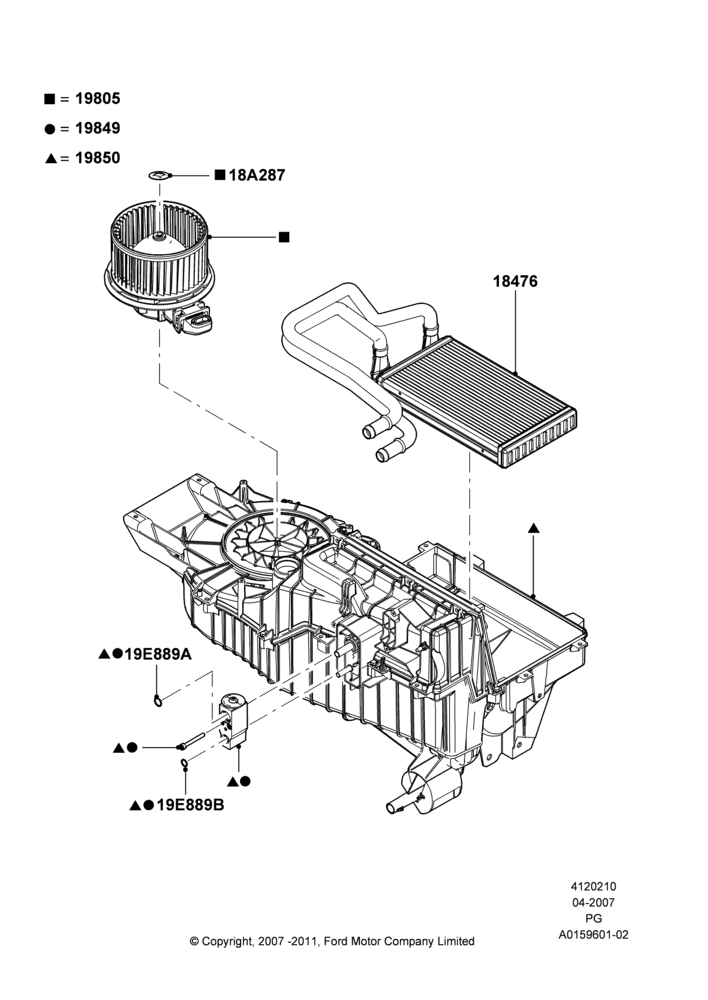 10B - Heater/Air Cond.Internal Components; 30/APR/2007-15/JUN/2009