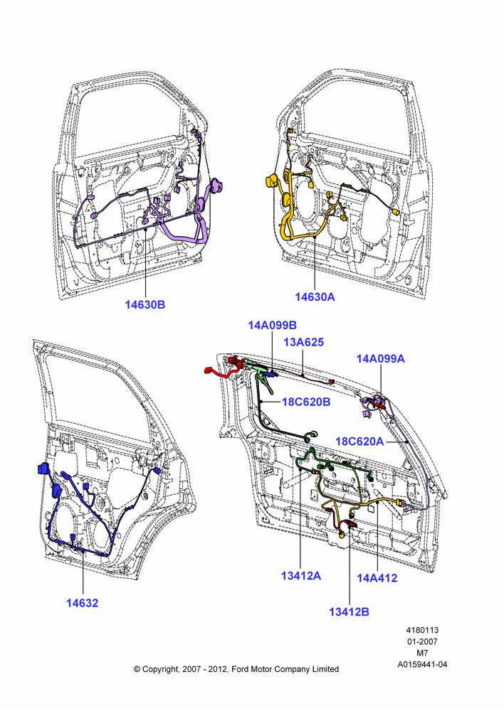 13C - Wiring - Body Closures, Less Hybrid Version; 08/JAN/2007-29/APR/2012