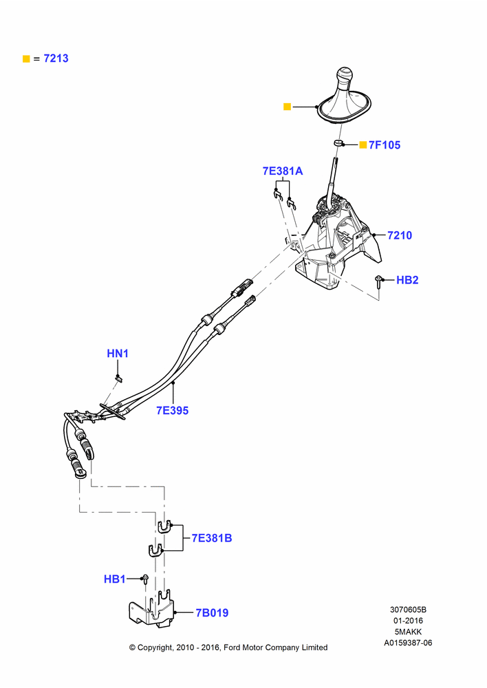 05B - Gear Change Lever - Manual Trans, 4WD, 5 Speed Manual Transmission - AK; 01/MAY/2006-23/JUN/2008