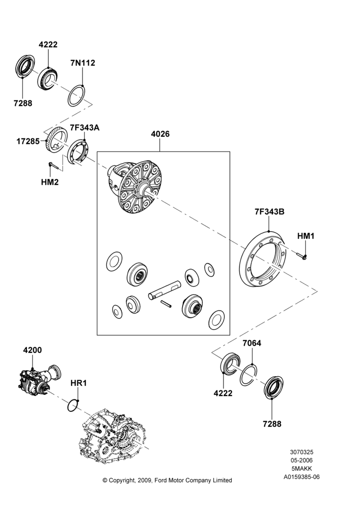 25B - Manual Transaxle Diff. Components, 4WD, 5 Speed Manual Transmission - AK; 01/MAY/2006-23/JUN/2008