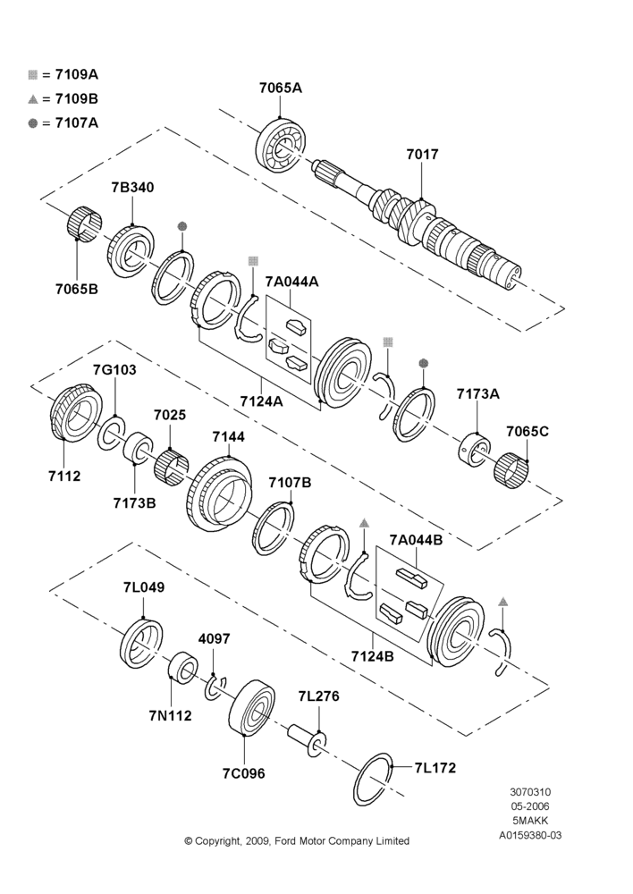 10A - Input Shaft, Gear Sets & Bearings, 2WD, 5 Speed Manual Transmission - AK; 01/MAY/2006-29/APR/2012