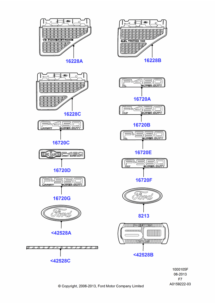 Name Plates, Ford 550 Series, Ford 450 Series