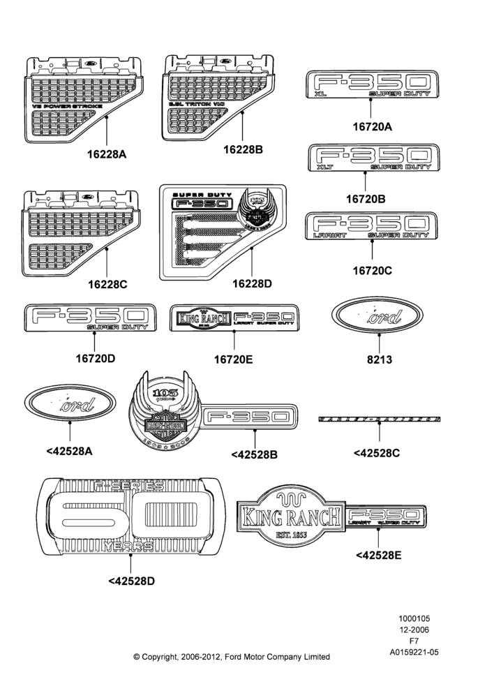 Name Plates, Ford 350 Series