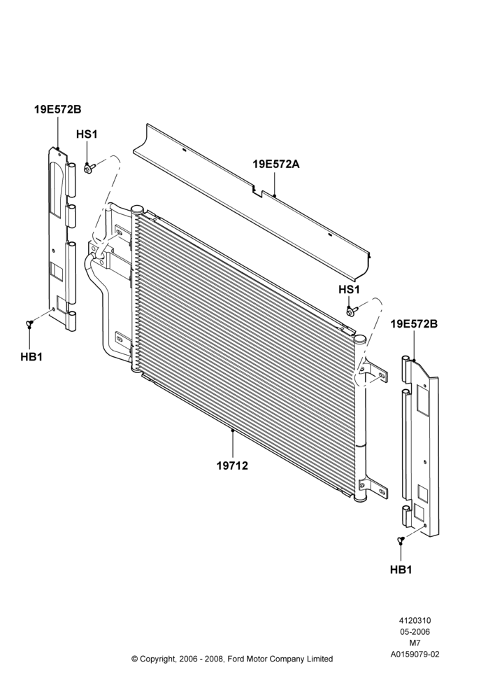 10B - Air Conditioning Condensr/Compressr, Gas/Electric Hybrid, Condenser Assy; 01/MAY/2006-29/APR/2012