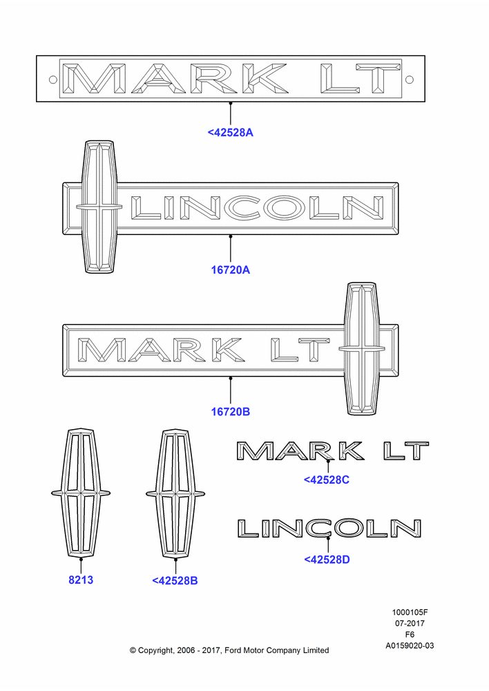 Name Plates, Lincoln Mark LT