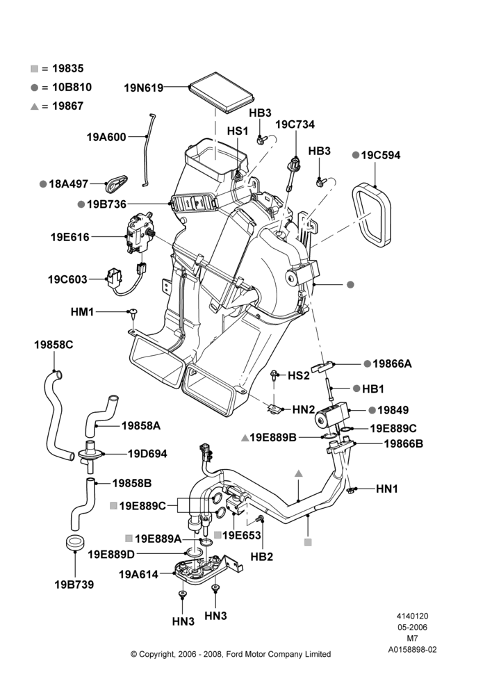 20B - Battery Cooler, Gas/Electric Hybrid, Quarter Panel; 01/MAY/2006-27/JUL/2009