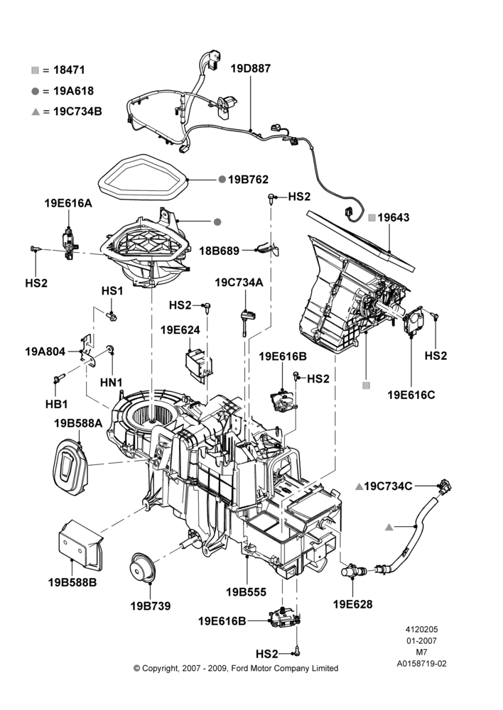 05F - Heater/Air Cond.External Components, Dual Zone Auto Temp Control A/C; 08/JAN/2007-29/APR/2012