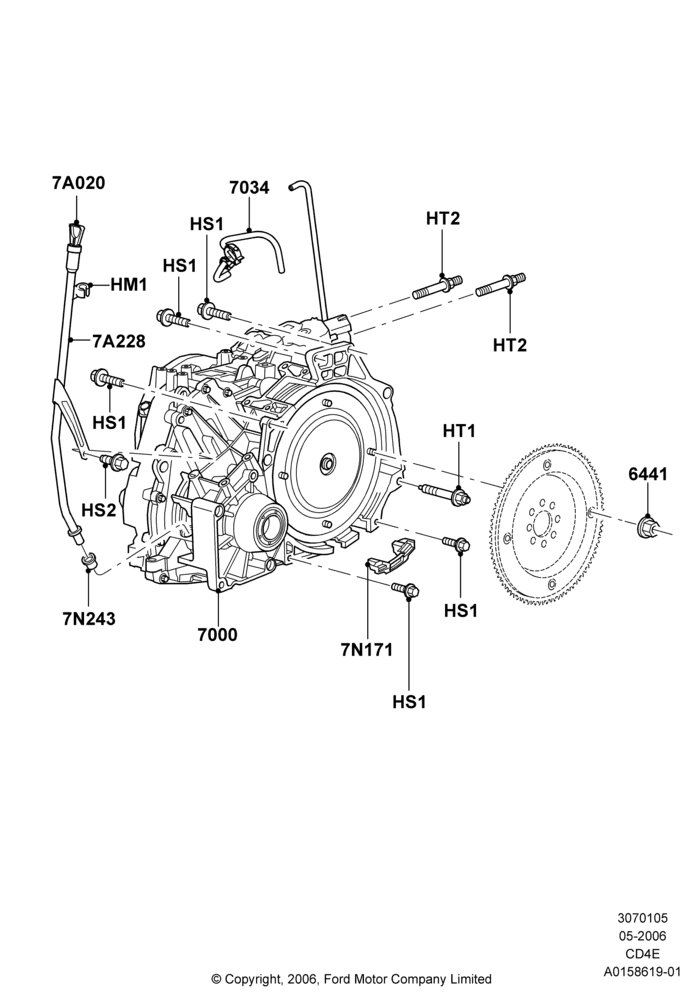 05H - Auto Trans Assy & Speedometer Drive, 3.0 V6 24V DOHC EFI Modular, 4 Speed CD4E Automatic; 01/MAY/2006-23/JUN/2008