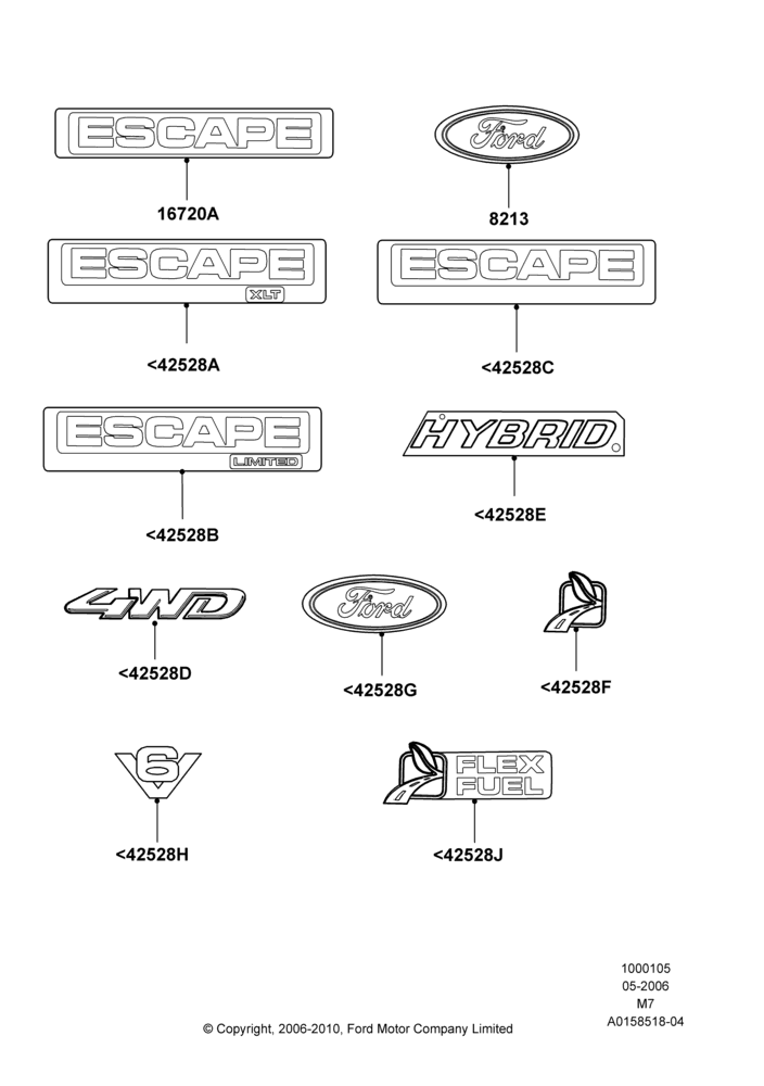 05D - Name Plates, Ford Series; 08/JAN/2007-29/APR/2012