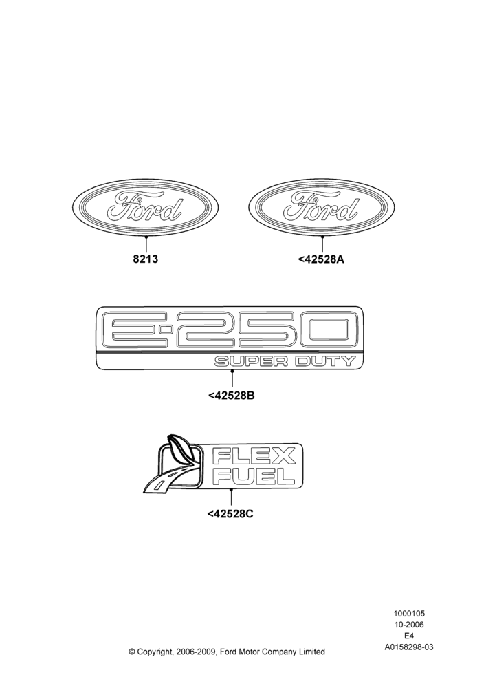 05G - Name Plates, Ford 250 Series; 16/OCT/2006