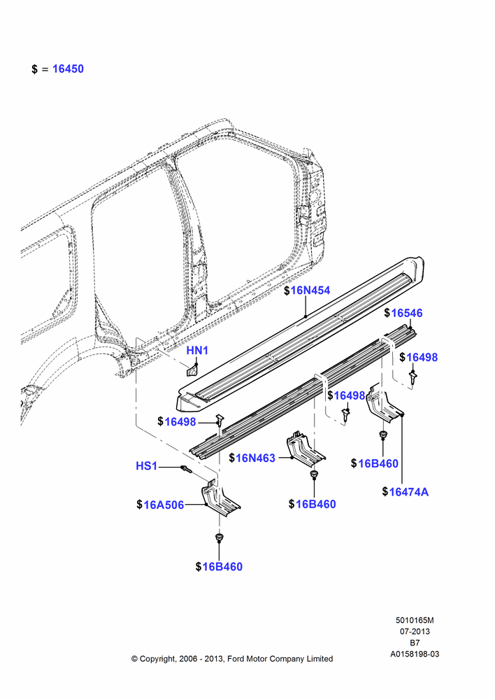 65M - Running Boards/Side Steps, Extended Wagon, With Color Keyed Running Boards, With Moulded Running Boards; 02/AUG/2006-30/JUN/2017