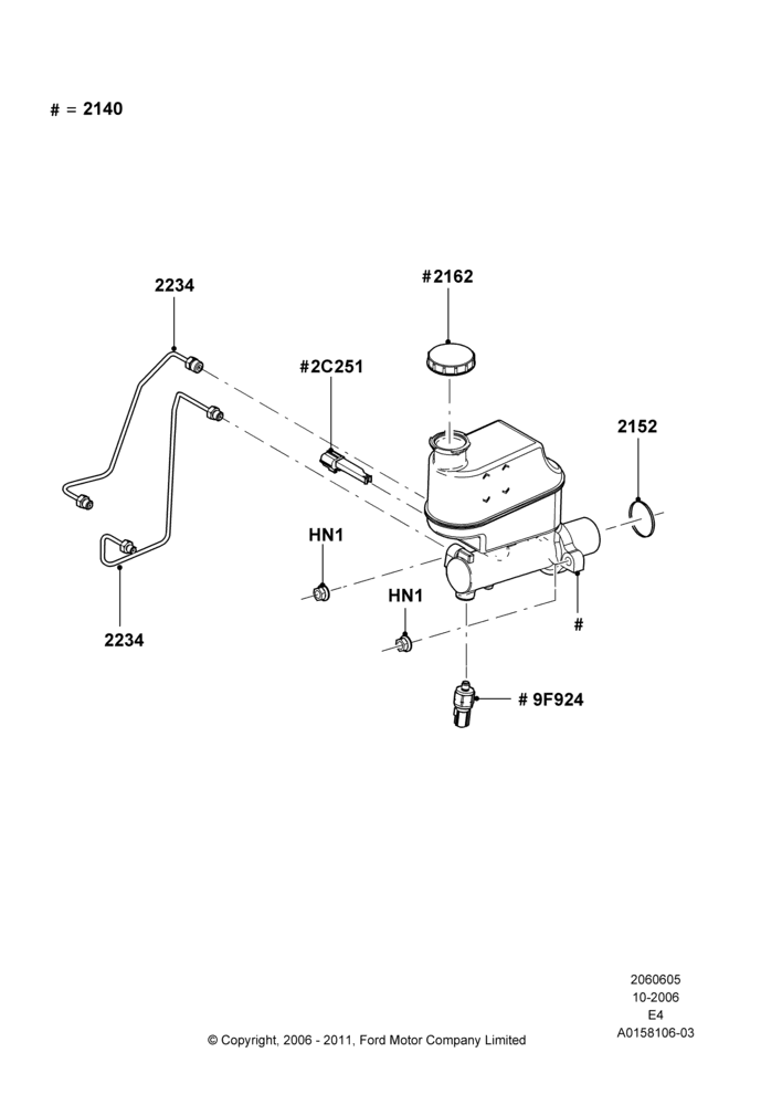 05F - Master Cylinder - Brake System, Ford 150 Series, Ford 250 Series, Ford 350 Series, Less Electronic Stability Control; 06/AUG/2007-18/AUG/2008