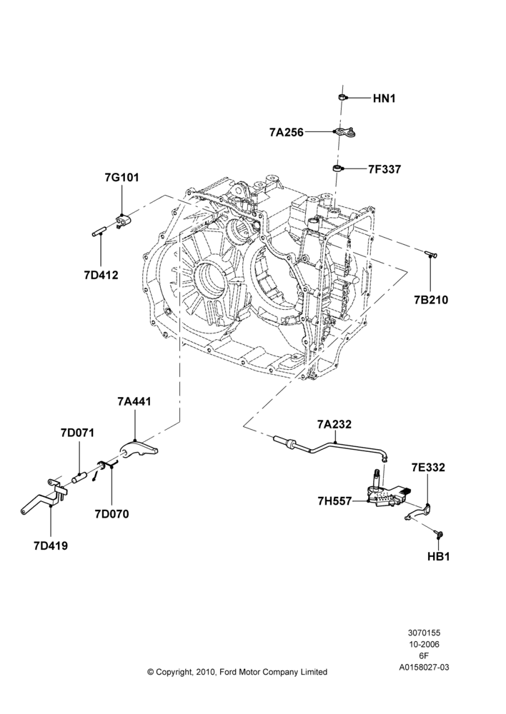 55A - Transmission Control Mechanisms, 6 Speed Auto Transmission 6F50; 06/NOV/2006-12/JUL/2010