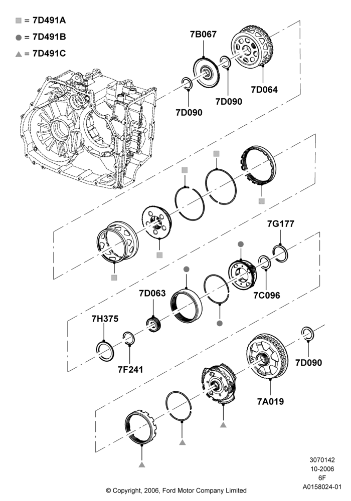 42A - Planetary Gear Sets, 6 Speed Auto Transmission 6F50; 06/NOV/2006-12/JUL/2010