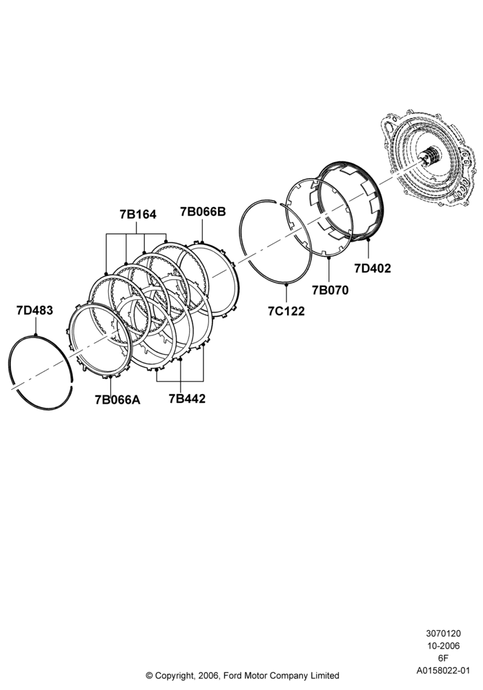 20A - Reverse Clutch and Components, 6 Speed Auto Transmission 6F50; 06/NOV/2006-12/JUL/2010