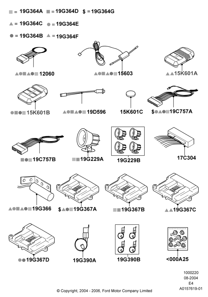 20A - Remote Starting Kit, Accessory, One Way; 02/AUG/2004-16/OCT/2006