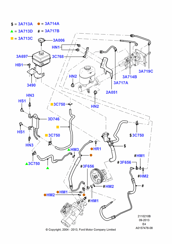10B - Supply & Return Hoses - Power Strg, Ford 450 Series; 02/AUG/2004-06/AUG/2007