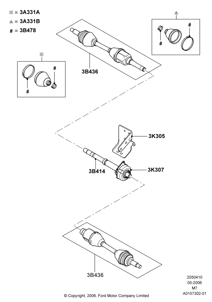 10F - Drive Shaft - Front Axle Drive, 4WD, Manual Transmission; 01/MAY/2006-29/APR/2012