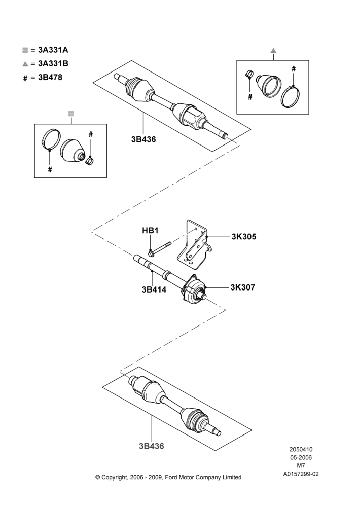 10C - Drive Shaft - Front Axle Drive, 2WD, Manual Transmission; 01/MAY/2006-29/APR/2012