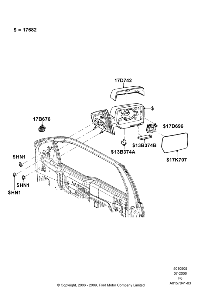 Exterior Rear View Mirror, Drivers Power Fld/Htd W/Puddle Lamp, Passenger Pwr Fld/Htd W/Puddle Lamp