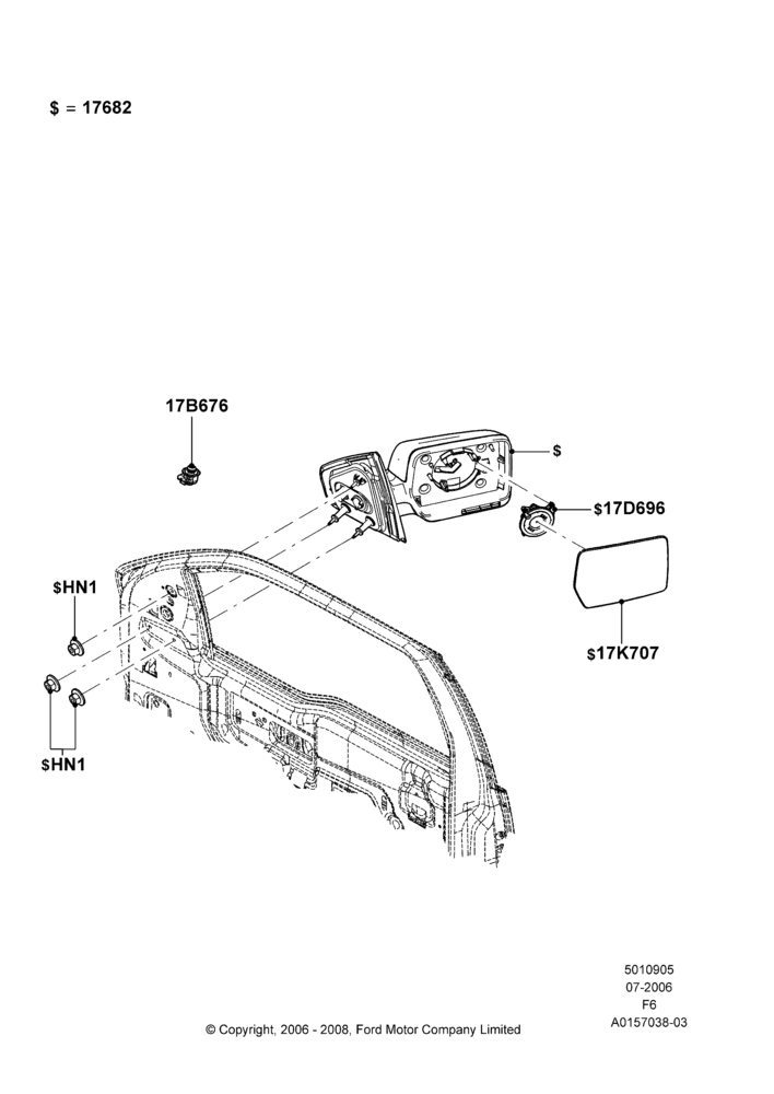 Exterior Rear View Mirror, Passengers Power Aerodynamic Mirror, With Driver Power Mirror