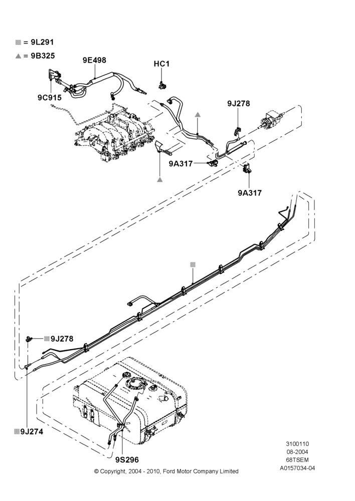 10B - Fuel Lines, 6.8L SOHC EFI NA V10 Gas, Stripped Chassis; 02/AUG/2004-18/AUG/2008