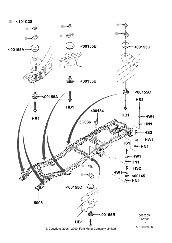 05H - Chassis Frame, Wide Frame (Pickup), Regular Cab; 18/DEC/2006-29/JUN/2009