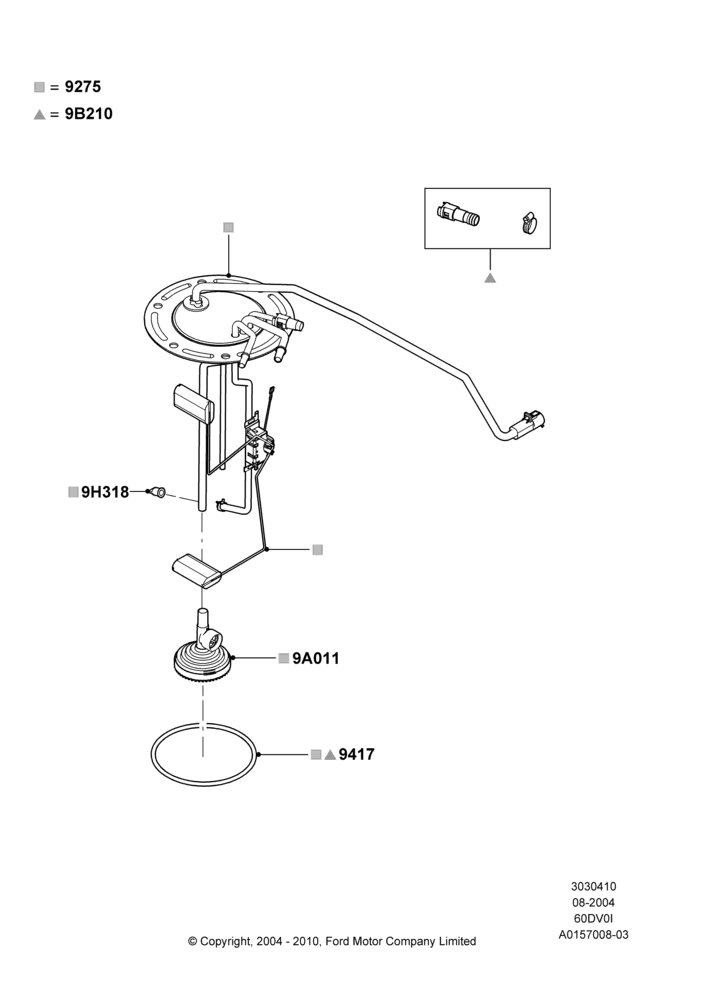 10F - Fuel Pump And Sender Unit, 6.0L  OHV Diesel V8 DI, Extended Plus Capacity Fuel Tank; 02/AUG/2004-18/AUG/2008