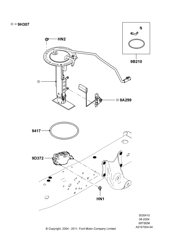 10B - Fuel Pump And Sender Unit, 6.8L SOHC EFI NA V10 Gas, Extended Plus Capacity Fuel Tank; 02/AUG/2004-18/AUG/2008