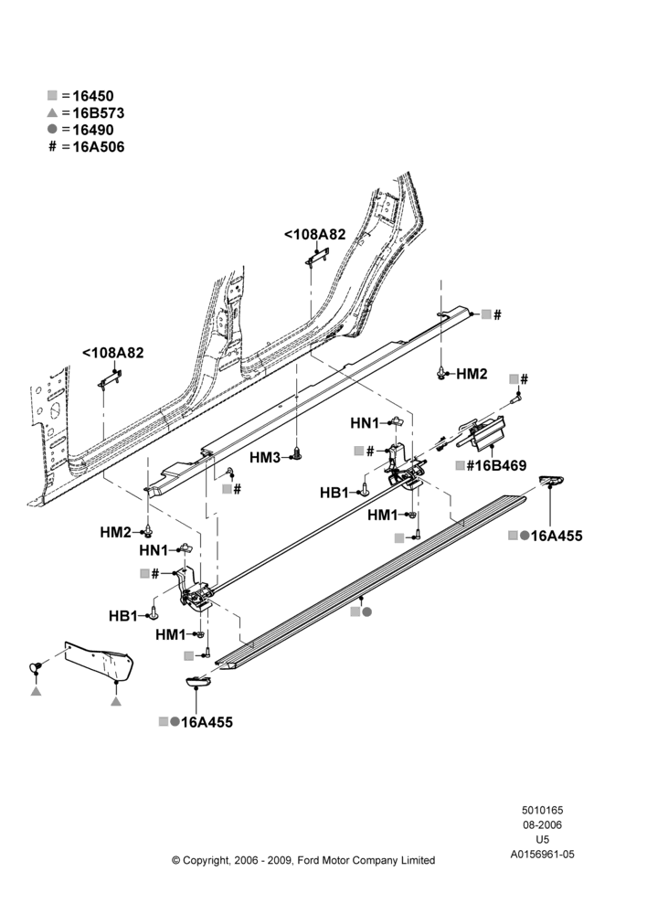65P - Running Boards/Side Steps, Running Board-Power Deploy/Cvr Shld; 07/AUG/2006-16/DEC/2010