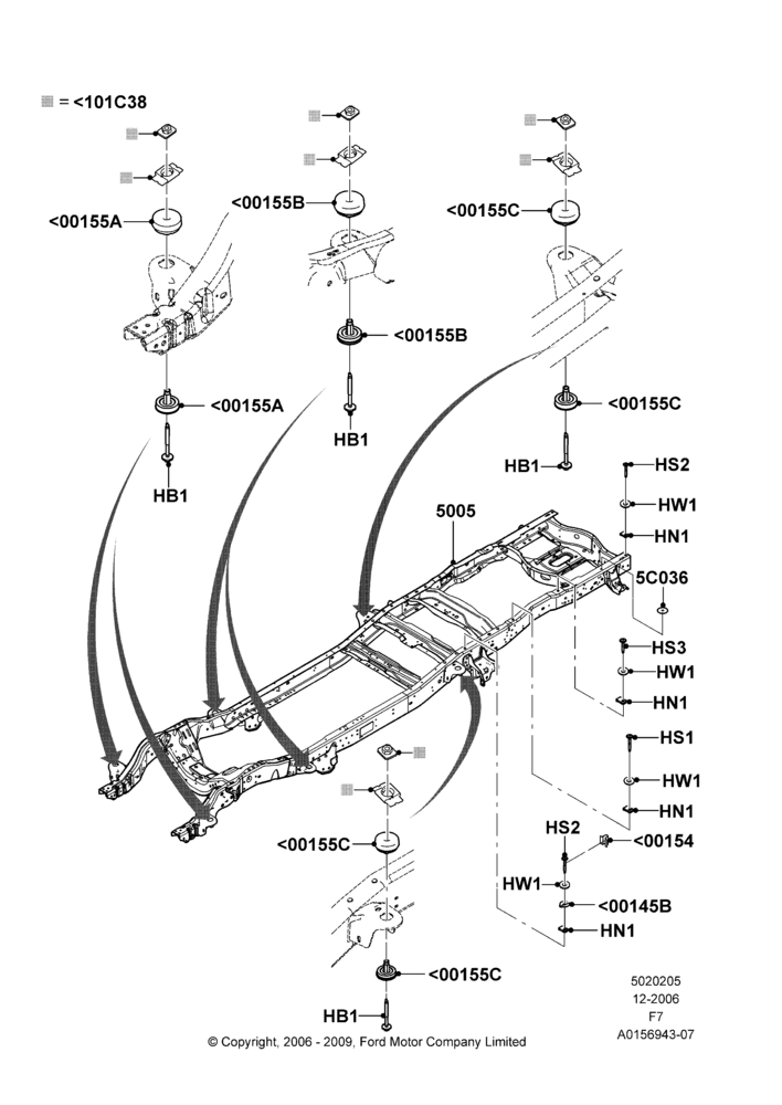 05M - Chassis Frame, Wide Frame (Pickup), Super Cab; 18/DEC/2006-29/JUN/2009