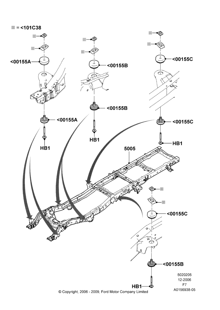 05G - Chassis Frame, Narrow Frame (Chassis Cab), Regular Cab; 18/DEC/2006-29/JUN/2009