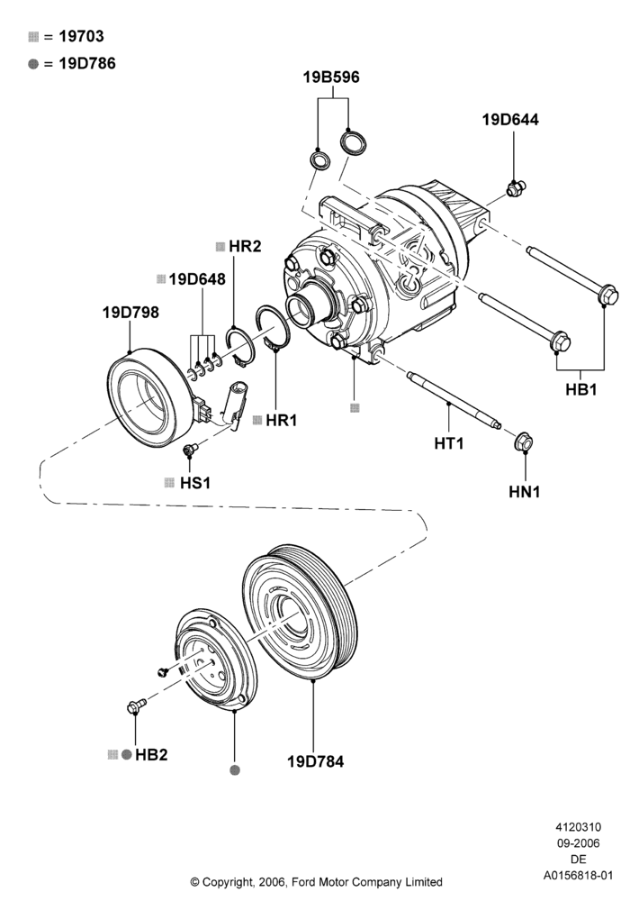 10D - Air Conditioning Condensr/Compressr, 3.5L 4V DOHC VCT SMPI V6 Gas, Compressor Assy; 30/AUG/2006-29/JUL/2012