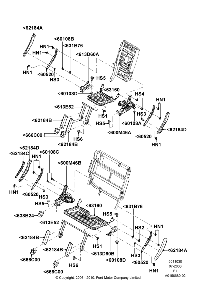 30J - Rear Seat Base, With Third Row Power Folding Seat; 02/AUG/2006-11/AUG/2014
