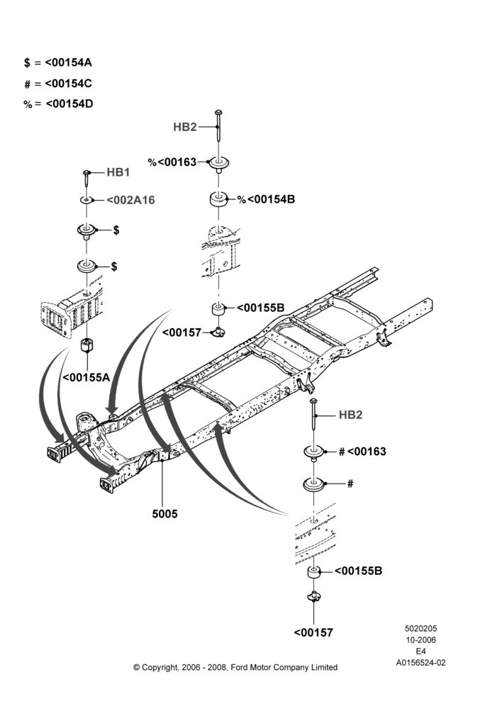 05K - Chassis Frame, All Cutaway/Strip Chas/Chas Cab, Ford 350 Series; 16/OCT/2006