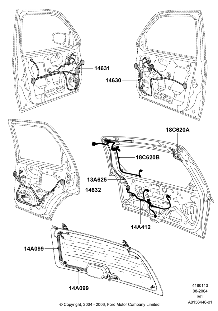13D - Wiring - Body Closures, Lincoln/Mercury Series; 16/AUG/2004-01/MAY/2006