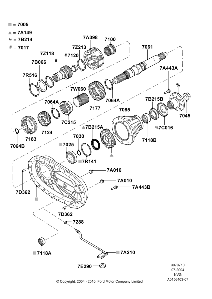 10B - Transfer Drive Components, Man Transfer Case And Man Hubs, Rear; 19/JUL/2004-18/DEC/2006