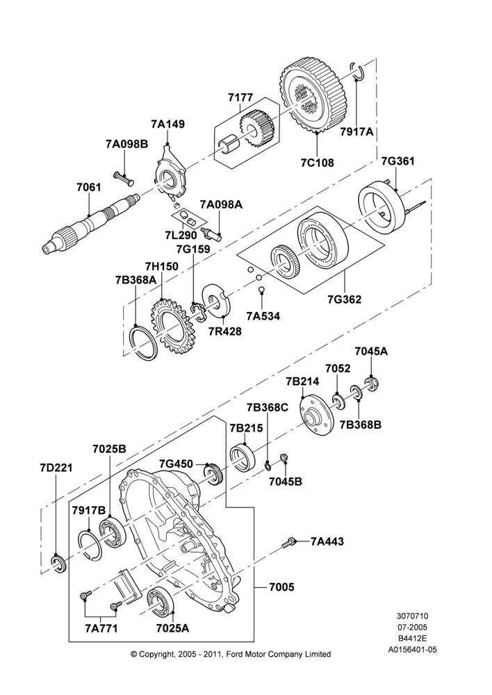 10D - Transfer Drive Components, 1 Speed Part Time Tod, Rear; 19/JUL/2005-16/DEC/2010