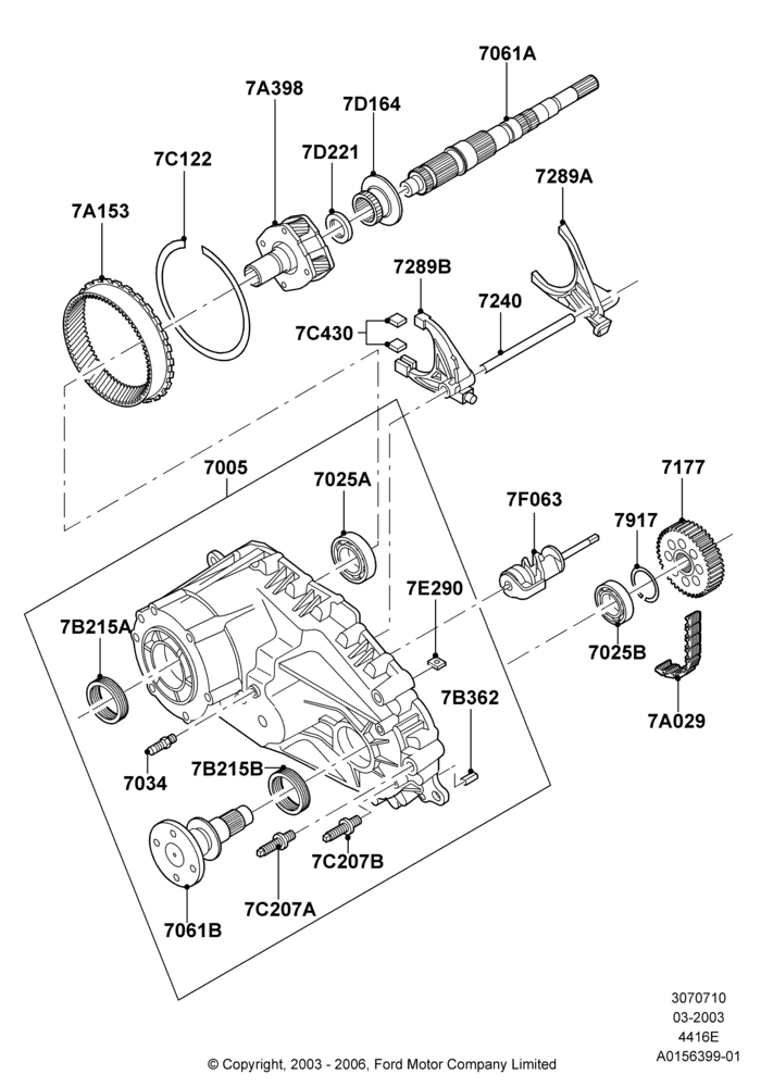 10C - Transfer Drive Components, FRONT; 18/MAR/2002-02/AUG/2006